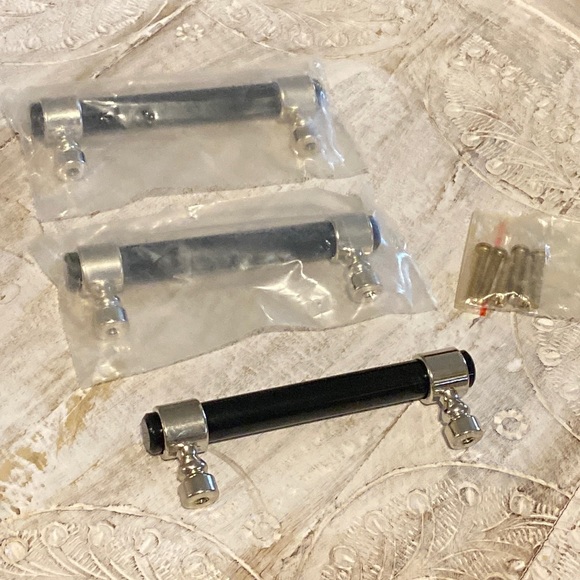 unknown Accents 3 Ebony Chrome Retro Door Handles Mod Contemporary